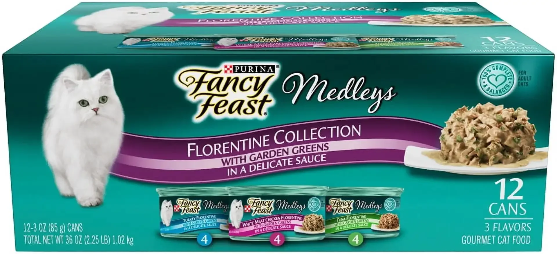 (2 pack) Purina Fancy Feast Wet Cat Food Medleys Florentine Wet Cat Food Variety Pack