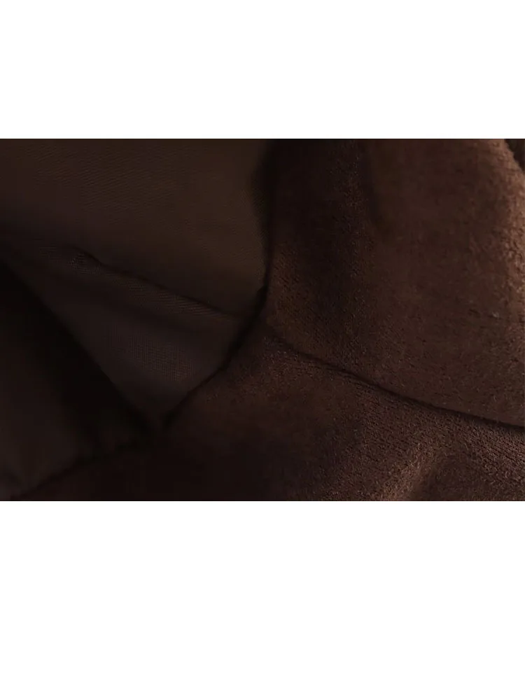 HH femmes automne nouvelle mode polyvalent poche daim texturé Bomber veste Vintage col rabattu à manches longues manteaux amples