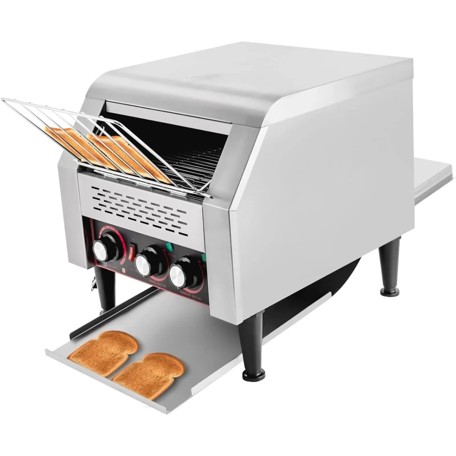 

300 ломтиков/часовой конвейерный тостер, сверхмощный промышленный тостер с двойными нагревательными трубками, столешница, электрический ресторан