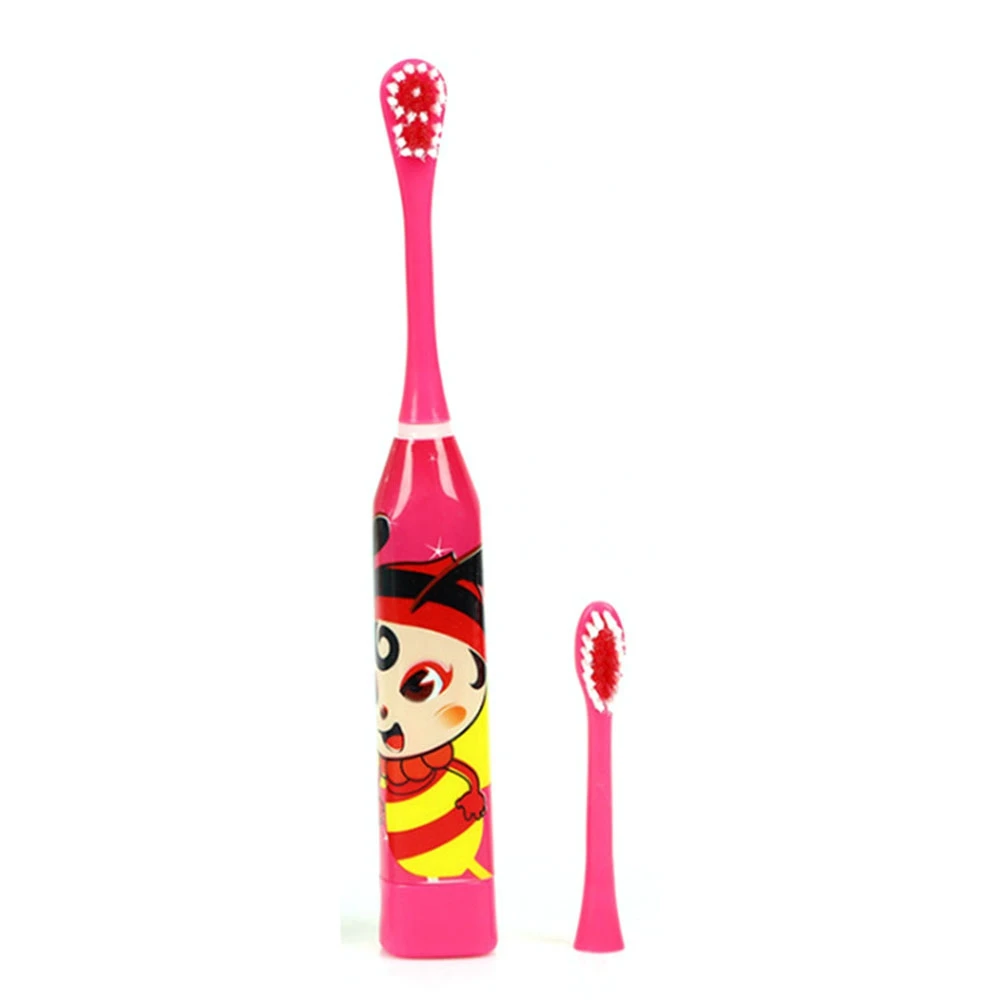 For Children Sonic Electric Toothbrush Cartoon Pattern with Replace the Tooth Brush Head Ultrasonic Toothbrush Red