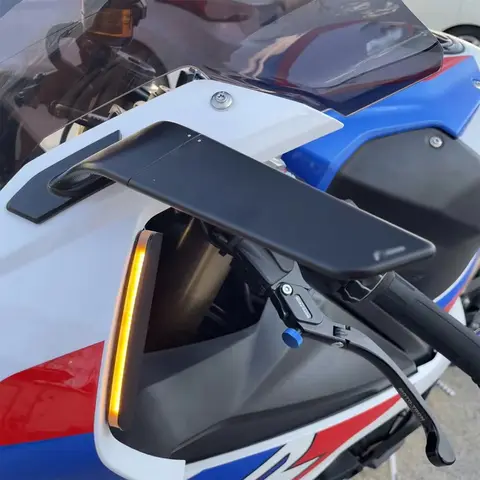 BMW S1000 RR S 1000 RR S1000RR s1000rr 2019-2024 윈드 윙 오토바이 LED 라이트가있는 조정 가능한 회전 백미러