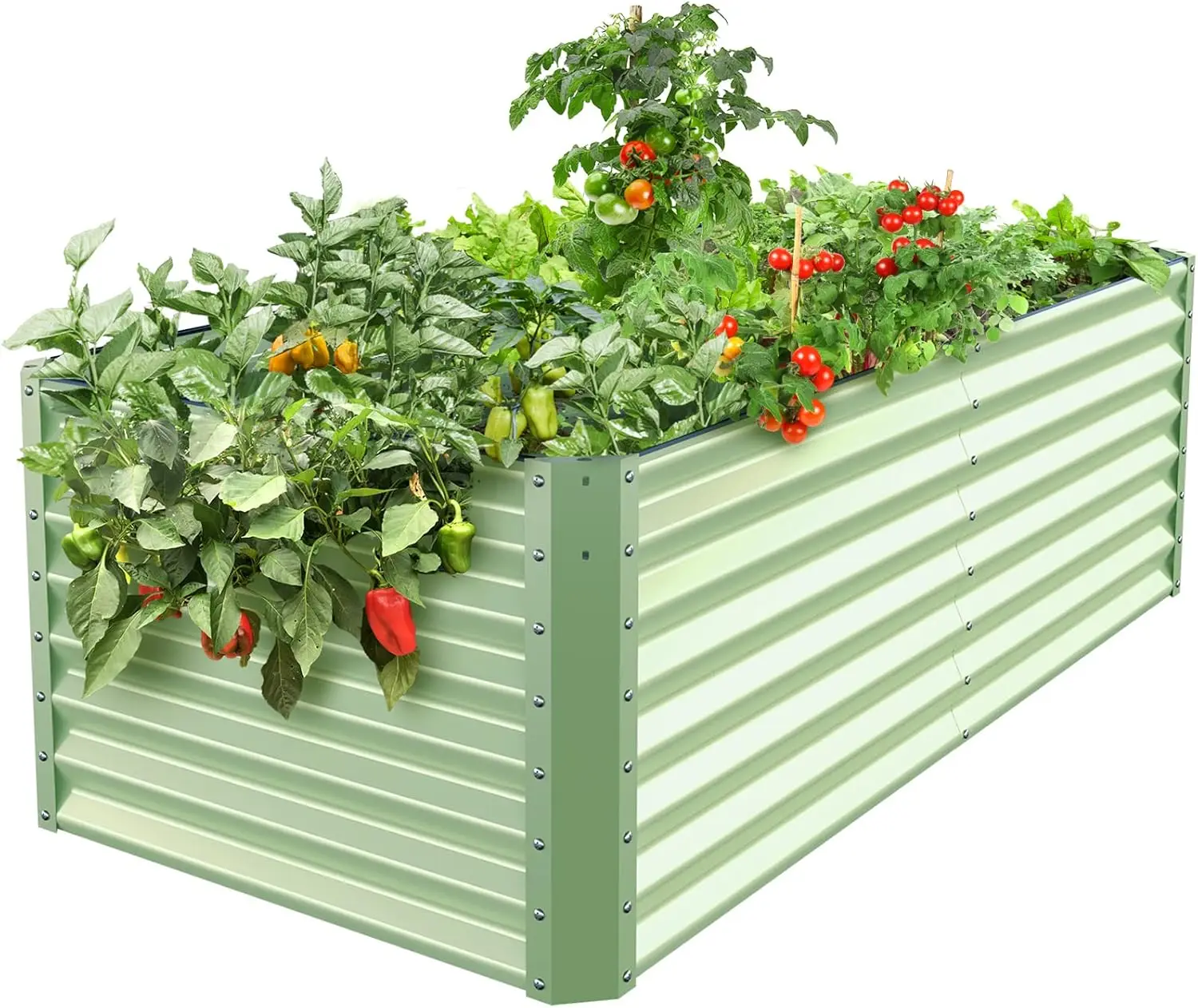 

Galvanized Raised Garden Bed Box Outdoor 24" Tall Raised Beds for Gardening Planter Outdoor Garden Boxes Outdoor Raised Metal Ra