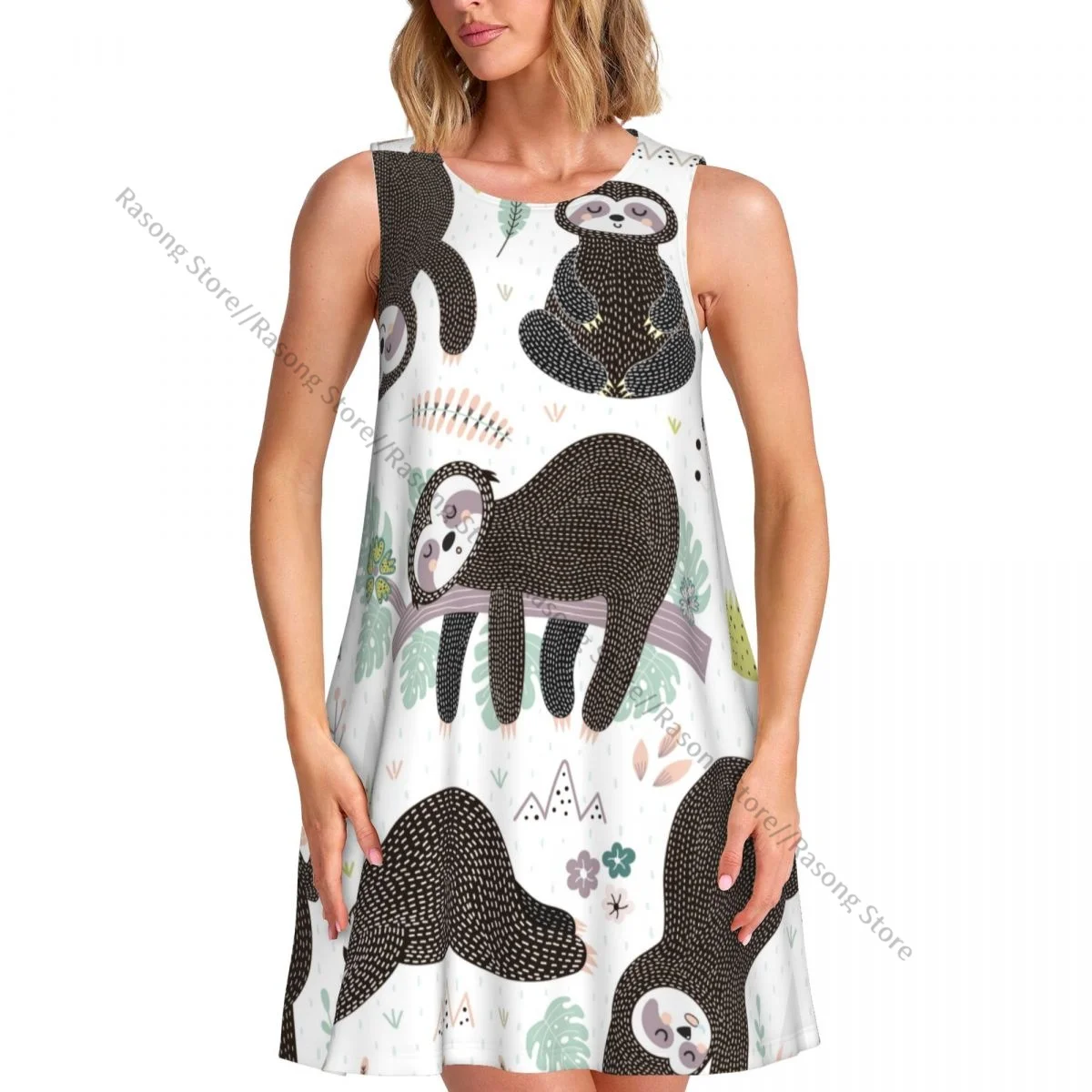 Abito da donna Simpatico cartone animato Paresse per dormire T-shirt casual estiva Coprispalle da spiaggia