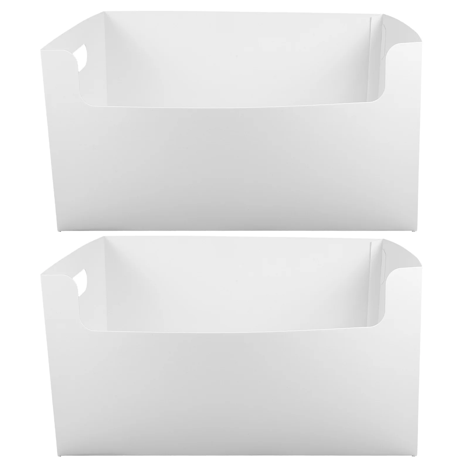 

2pcs Plastic File Holder Sundries Storage Box Abs Material Home Office Organizer Dual Handles Desktop Storage Container