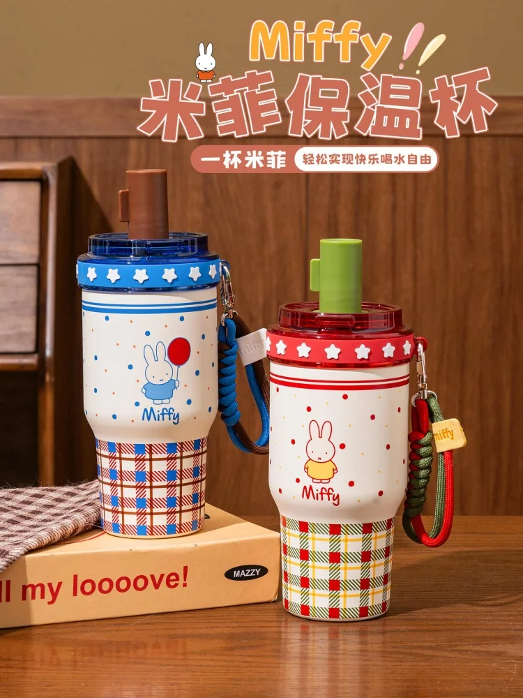 miffy-large-capacity-straw-water-bottle-600ml-cute-red-and-blue-color-anime-periphery-for-home-office-women-birthday-gift
