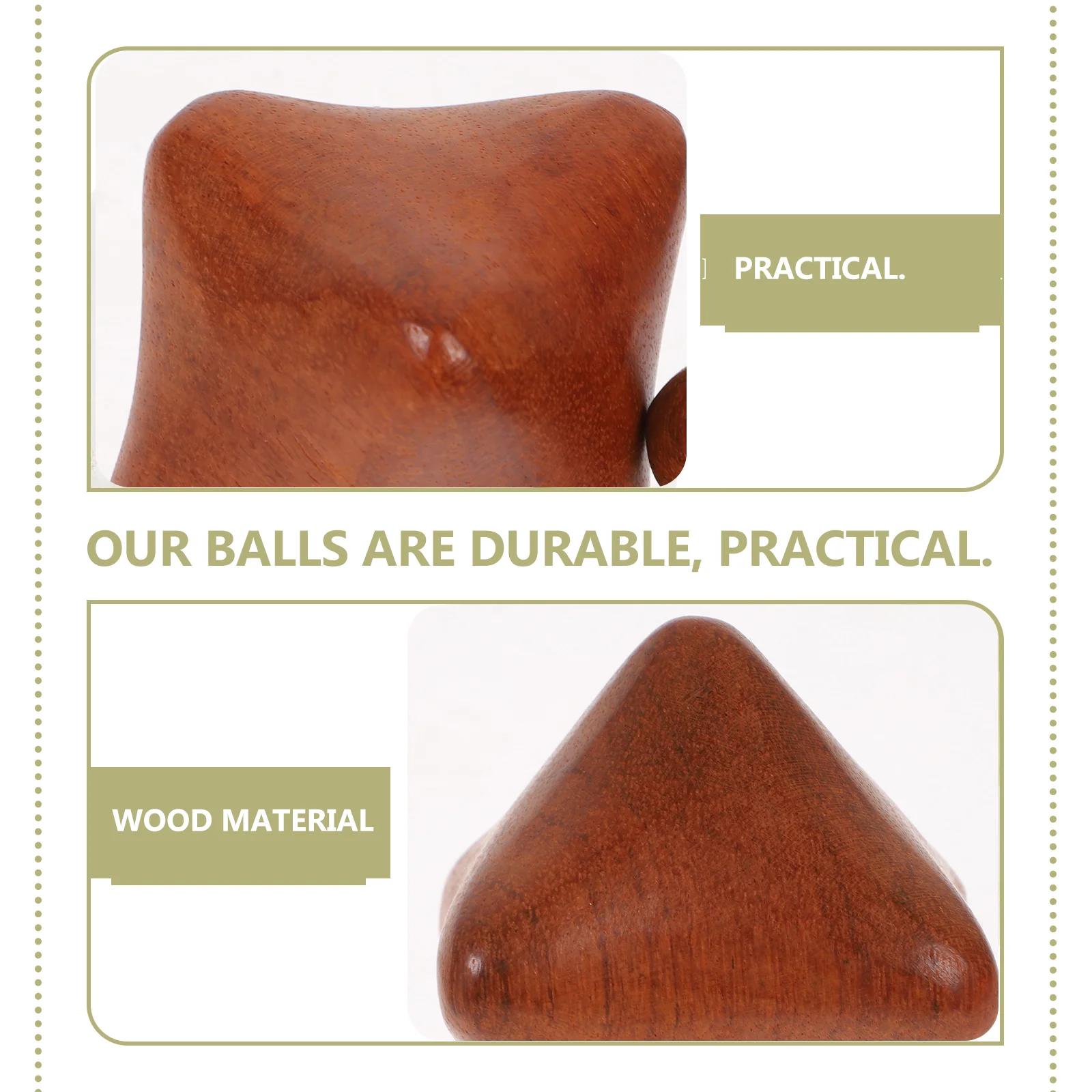 2pcs Wooden Massage Balls Creative Ball Hand Exercise Therapy Ball for Home Shop exercise hand balls