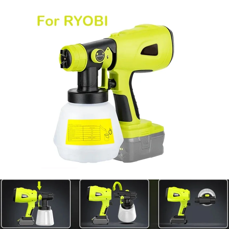 

For RYOBI 18V Battery Electric Tool Electric Spray Gun 800ML 200W Cordless Paint Sprayer Furniture Steel Coating Airbrush