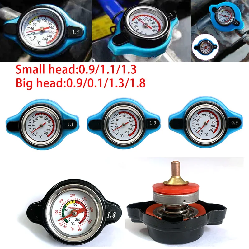 Auto Motor Refit Styling Thermo Radiator Cap Tank Cover Watertemperatuurmeter met Utility Safe 0.9 Bar/1.1 Bar/1.3 Bar