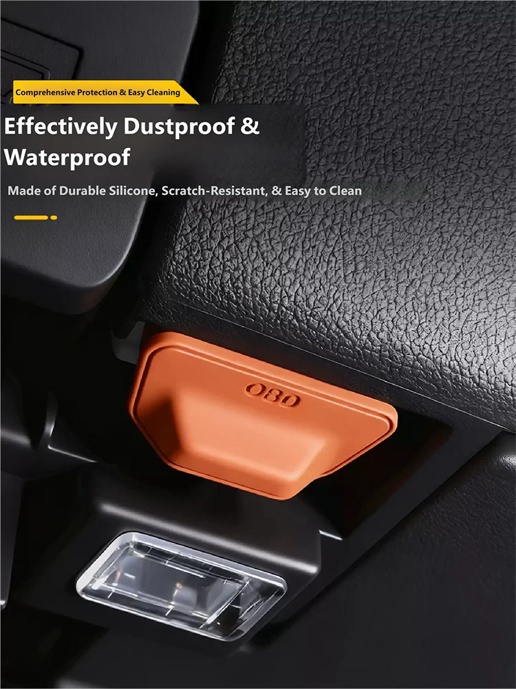 Car Accessories For BYD Leopard 3 Titanium 3 2025 2026 Silicone Obd Dust Cover Car OBD Diagnostic Interface Protective Cover