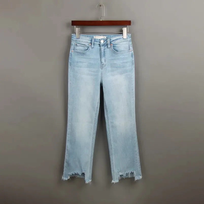 

Джинсы Bootcut, синие женские прямые цилиндрические повязки, эмо, для взрослых, сложенная версия, сетка, специальные осенние цвета, подтяжка ягодиц, рост, слеза