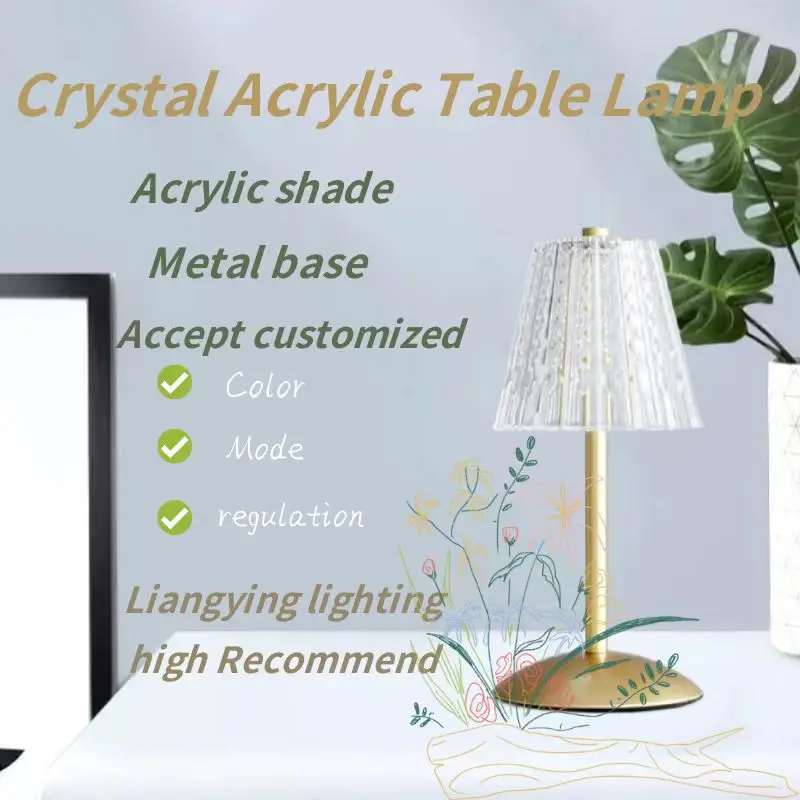 Cordless Level 3 Touch Dimming Light Emitting Diode Desk Lamp Rechargeable Portable Battery Power Supply Night Light