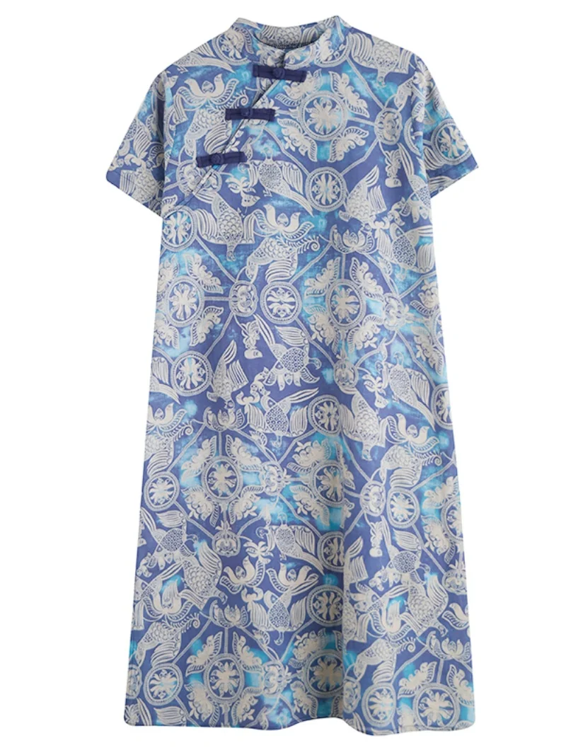 التخسيس حجم كبير المرأة تشيباو الدكتور غطاء البطن العصرية تحديث الصينية التقليدية Sle الصيف وصول جديد Faionable Wo...