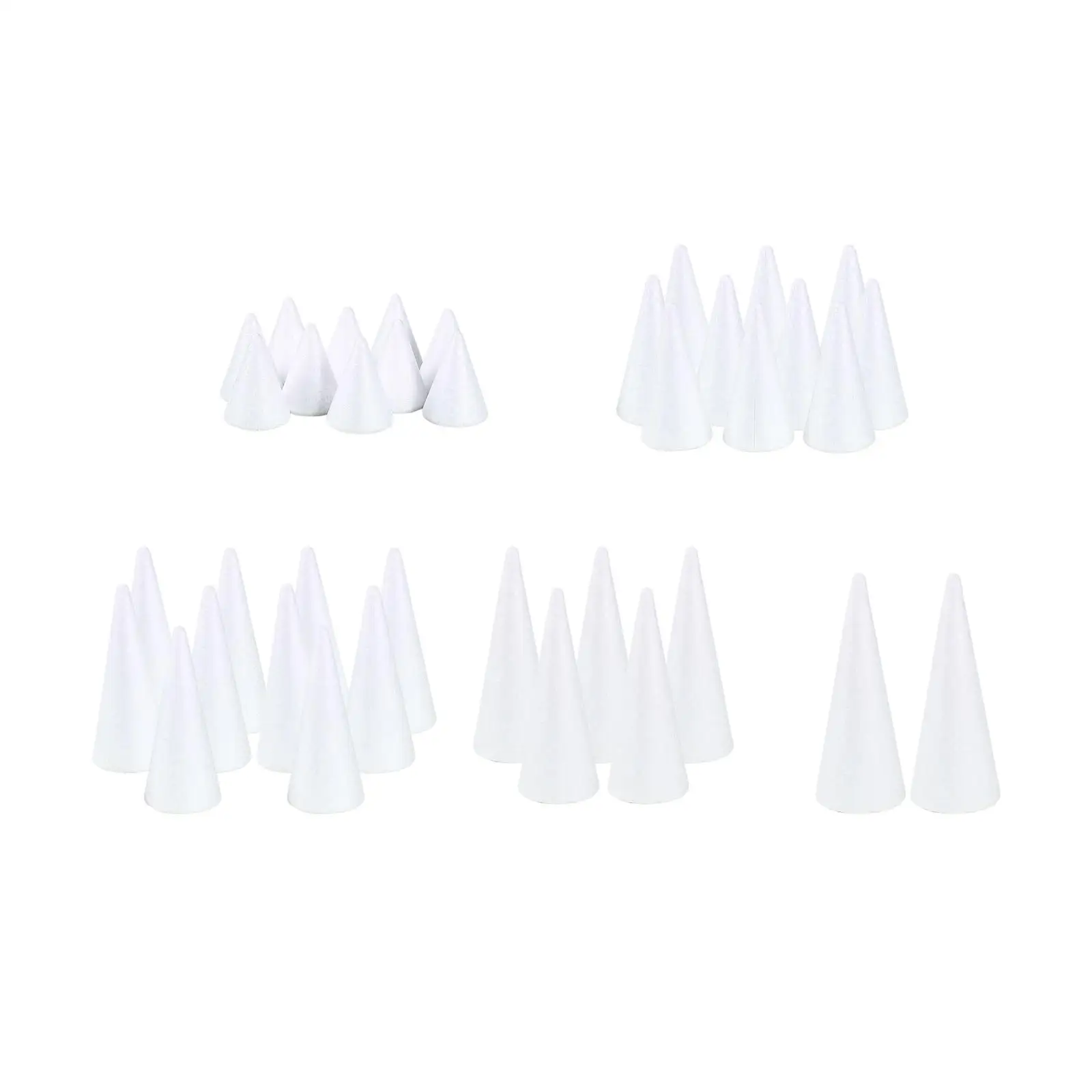 White Cone Shape Foam DIY Craft Material Party Supply Accessories Decoration