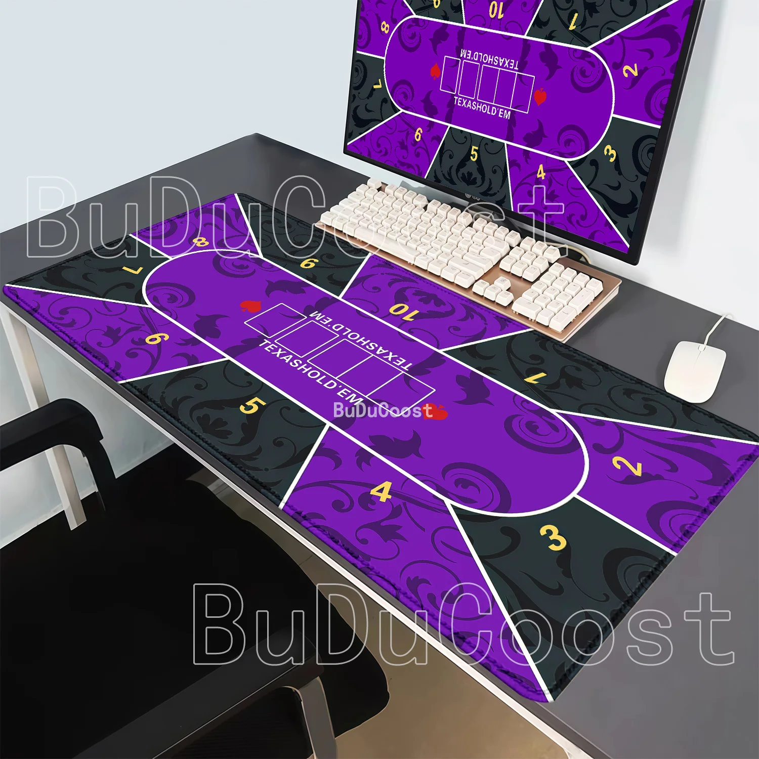 Larger HD Printing Texas Hold'em Mouse Pads Portable Durable Stitch Edge Poker Entertainment Office Accessories Gaming Desk Mat
