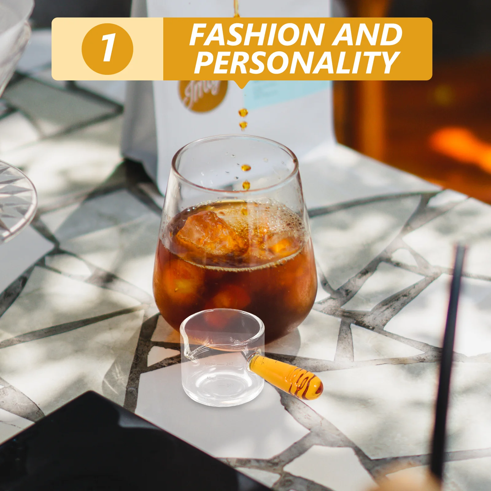 

Clear Glass Milk Pitcher Espresso Measuring Cup Coffee Creamer Sauce Pitcher Serving Container Multi-Function Kitchen Glass