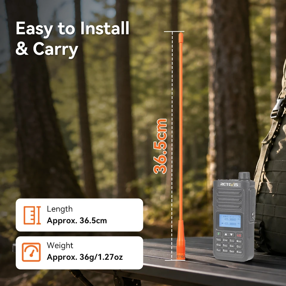 Retevis RHD-771 Walkie-Talkie-Antenne SMA-M VSWR Weniger als 1,5 Hochverstärkung für HA1UV RA89R/G RT3S für Baofeng für ICOM für Yaesu – Detail 12