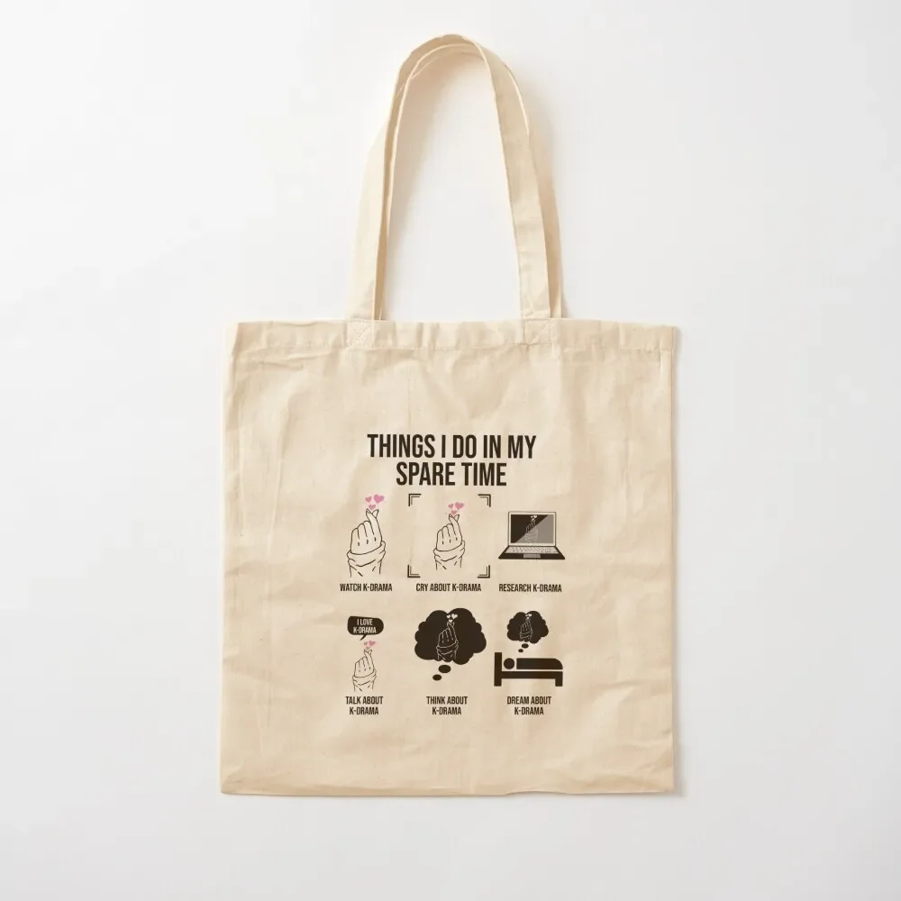 Things I Do In My Spare Time, Funny Korean Drama Kdrama Tote Bag ecological bags eco pack Women bags Tote Bag