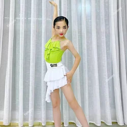 Summer Latin Dance Costume for Girls New Children's Professional Dance Training Set