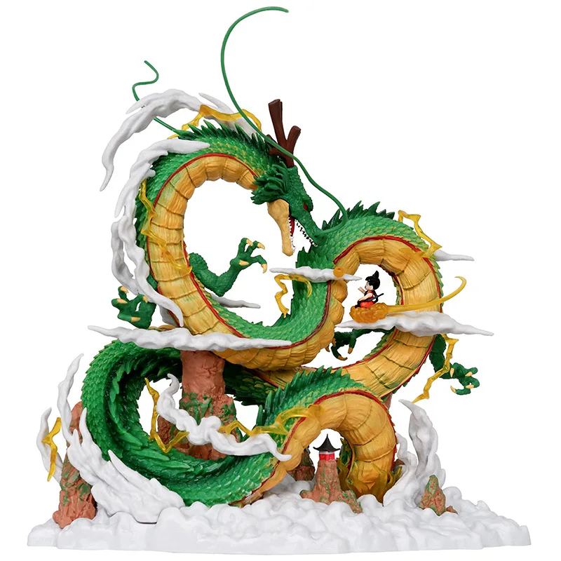 24cm Dragon Ball Anime Shenron Figure Goku And Shenron Figurine Model PVC Action Figures Statue Doll Collection Room Toy Gifts