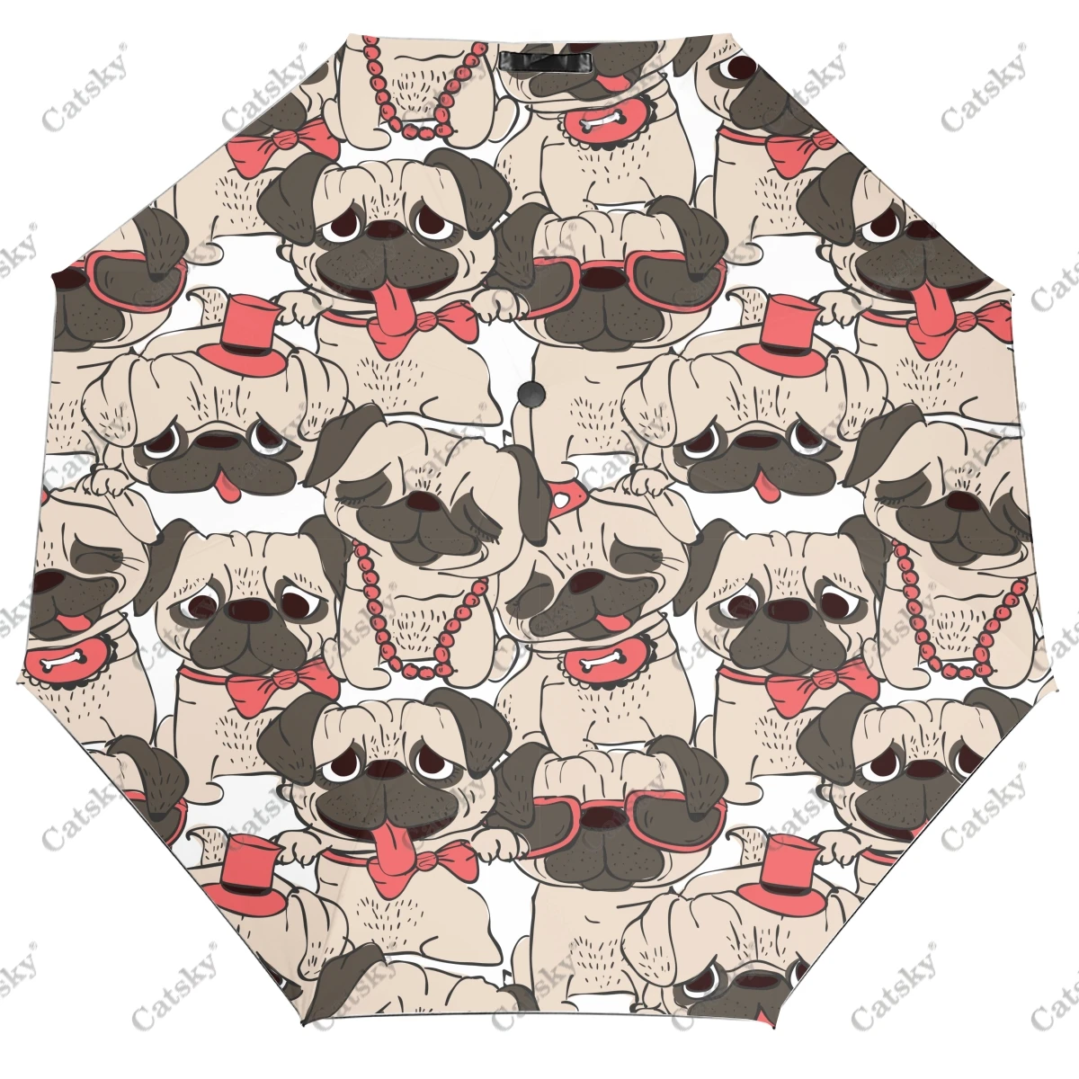 Dogs Seamless Pattern Wo Folding Umbrella Windproof Sunscreen UV Protection Fashion Portable Gift Travel Outdoor Umbrellas