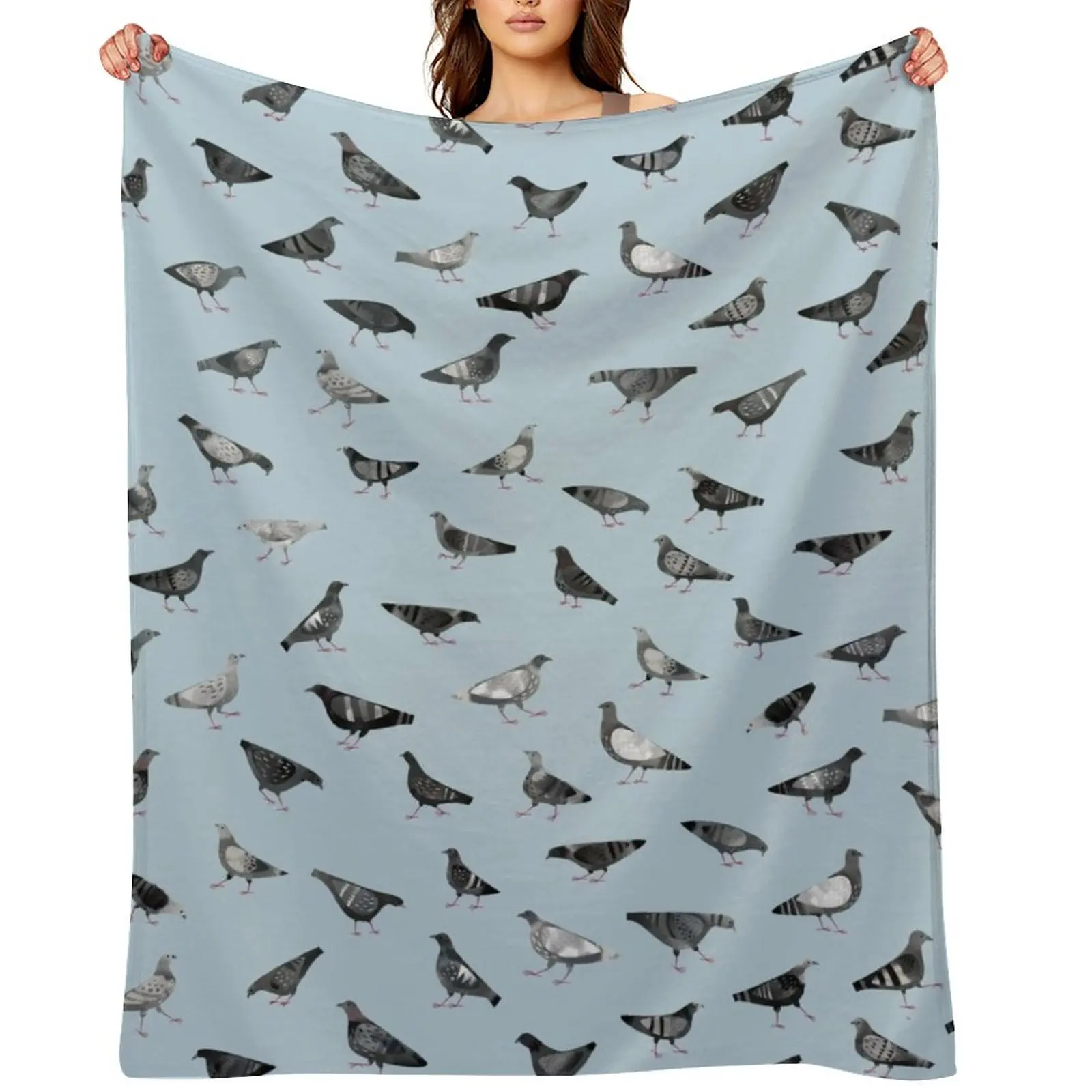 

Pigeons Doing Pigeon Things Throw Blanket Beach Decorative Throw Thermal Flannel Blankets