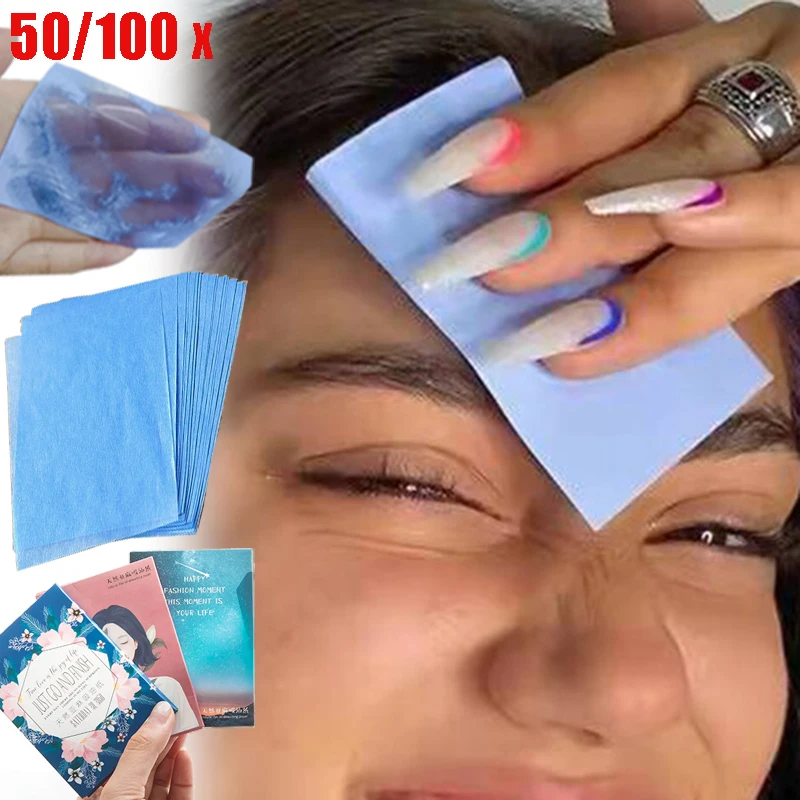 50 / 100 pcs Rosto Óleo Blotting Papel Matting Rosto Limpe Tecido Facial Cleaner Rosto Óleo Controle Filme Papel Absorvente de Óleo