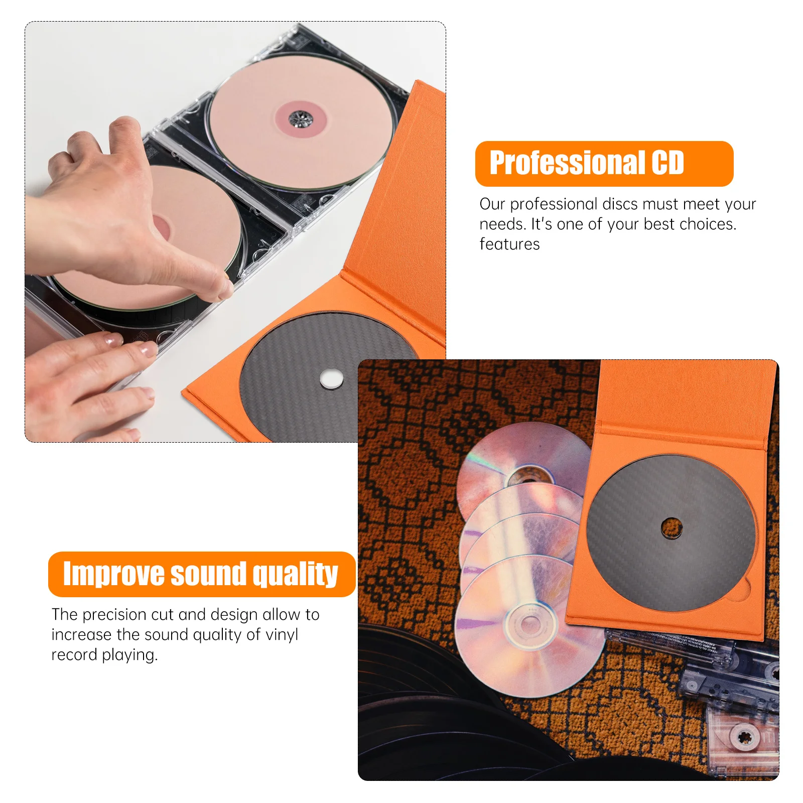 1Pcs Carbon Fiber Cd Platter Mat Cf-Cd.2 Precision Cut Tuning Cushion for Turntable Audio Enhancement Vinyl Record Player