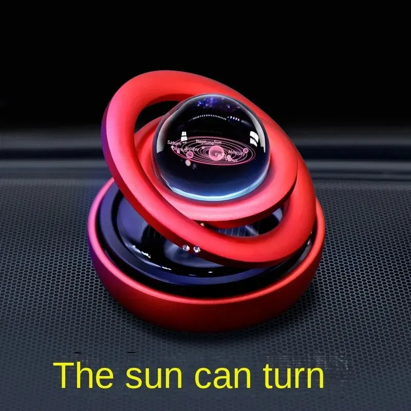 Solar Car Perfume Center Console Decoration Galaxy Interstellar Ball Rotation Light Fragrance Decoration Vehicle Air Cleaner