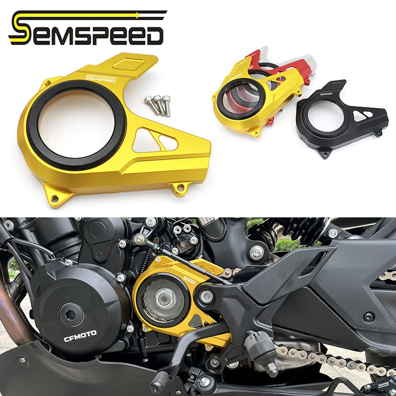 Transparent CNC Front Chain Cover Protector For CFMOTO 800NK Motorcycle High-Visibility Chain Gear Protection Accessories