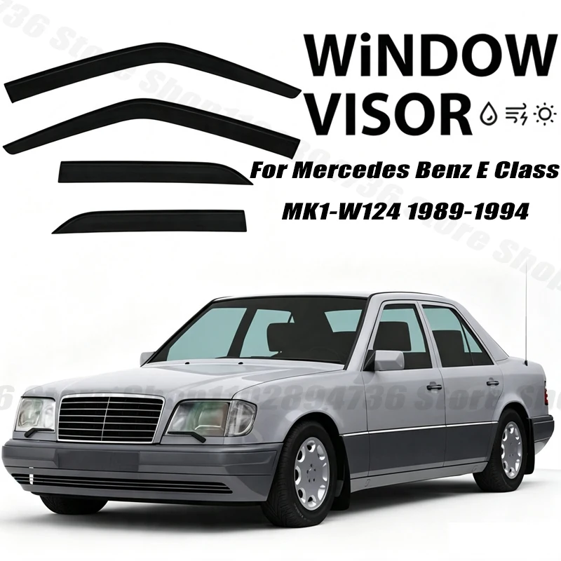 Window Visors For Mercedes Benz E Class MK1-W124 Side Window Rain Guard Wind Deflector Weathershield Vent Visor for Car Windows