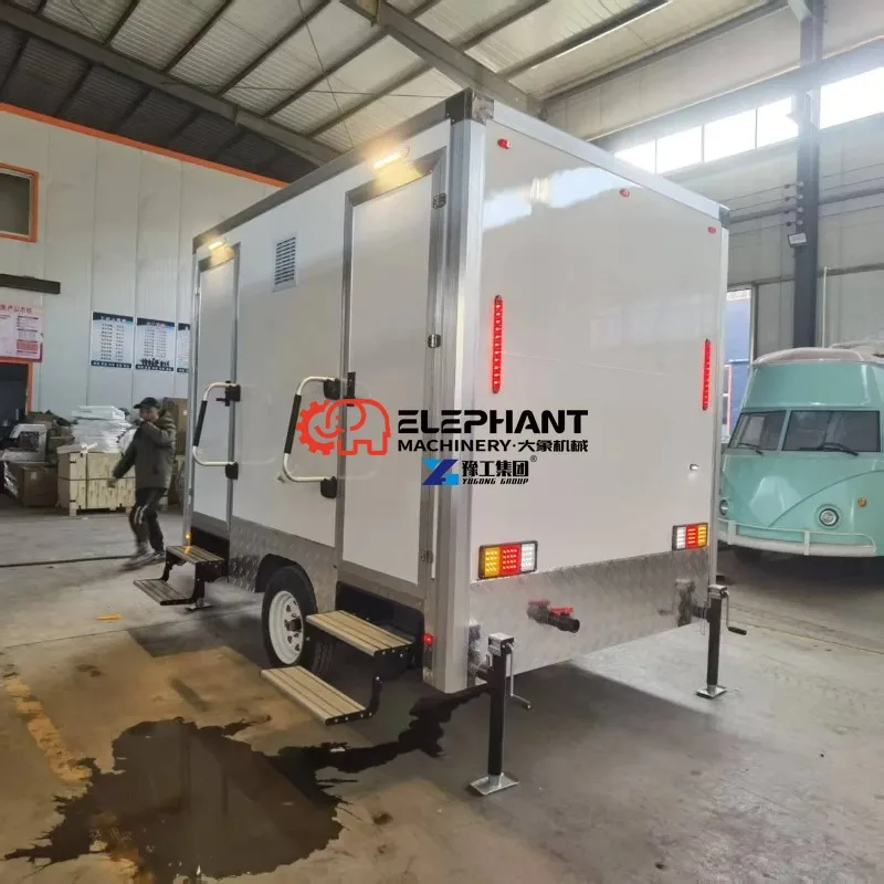 Premium Elegant Hall Style Mobile Portable Toilet Fully Equipped Luxury Sanitary Cabin Weatherproof Outdoor Washroom