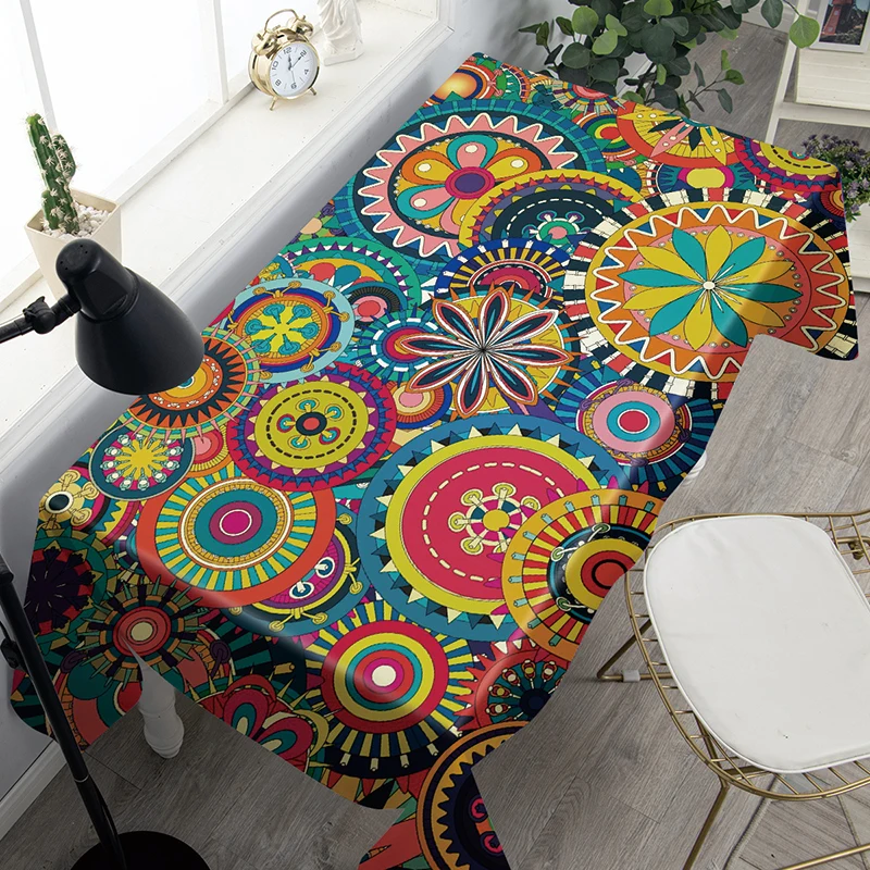 

Bohemian Pattern Simple Pattern Home Decoration Table Cloth Waterproof and Antifouling Desk Cloth Tea Table Cloth Table Cloth