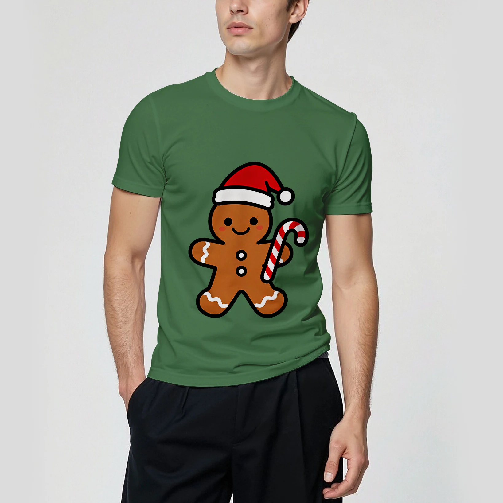 

Рождественская летняя мужская футболка с короткими рукавами и рисунком медведя, мужские топы, модные и повседневные универсальные