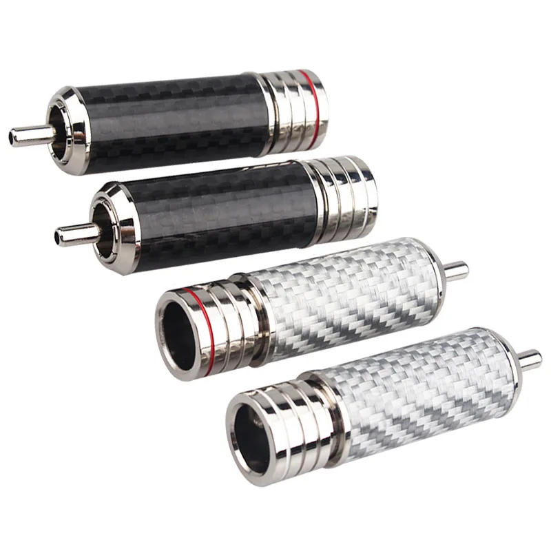 Xangsane/Elephant God Fever Audio Carbon Fiber Rhodium Plated RCA Lotus Plug 10mm Caliber Signal Line Terminal