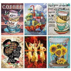 Diamond Art Painting Portrait Flower Coffee Cup Retro Poster Full Drill DIY Mosaic Embroidery Handmade Hobbies New Product