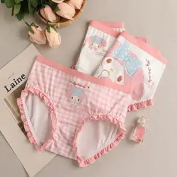 Sanrio My Melody Cute Sweet Y2k Girl Ruffle Design Briefs Kawaii Cartoon Print Underpants Japanese Style Harajuku Fashion Panty