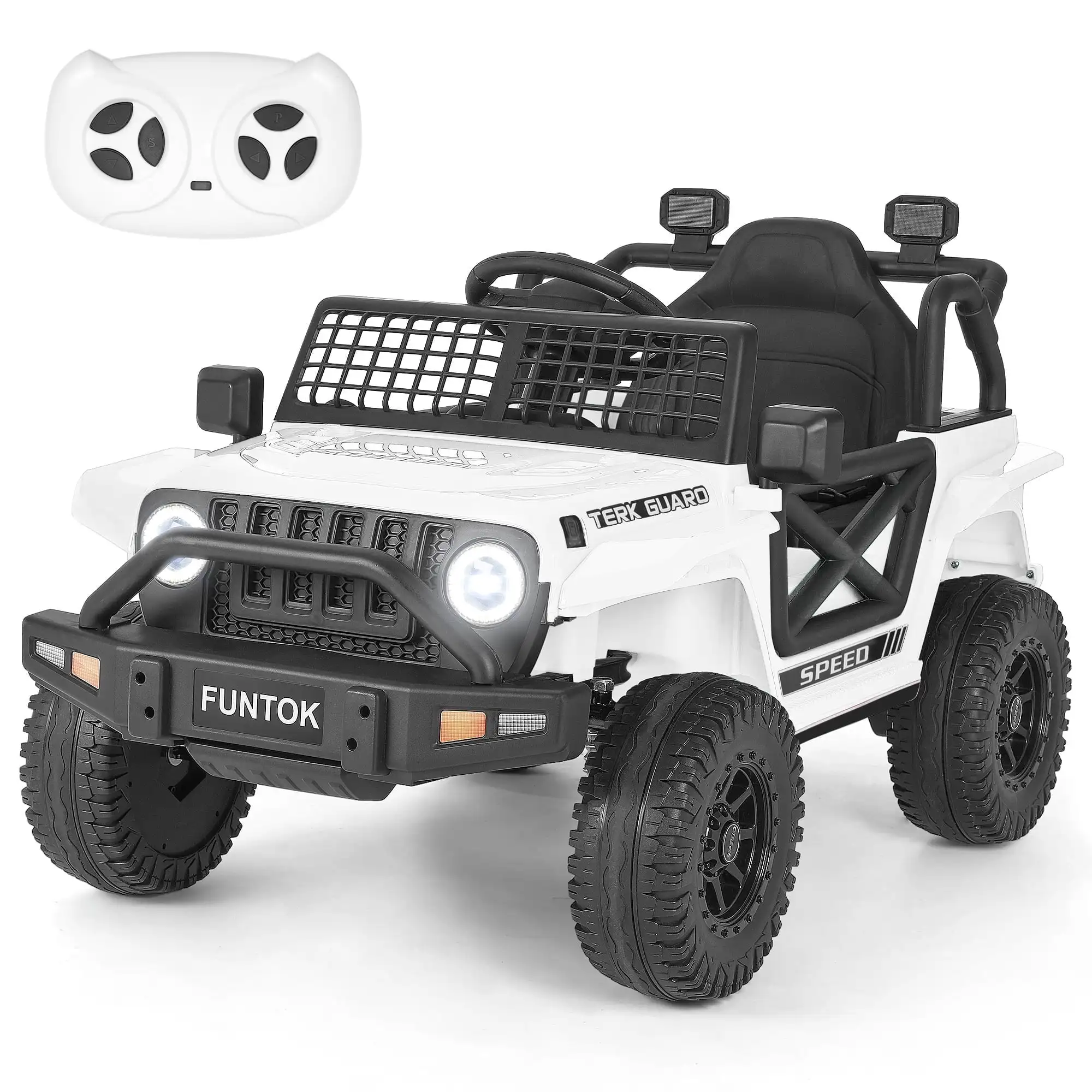 12V 7Ah Kids Remote Control Ride On Truck Single seat Off-Road Riding Toy Battery Powered Riding Toys Enthusiasts LED Light