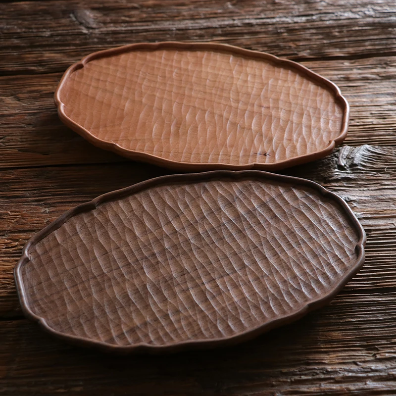 

Bufan Muyi Japanese-style small tea tray Solid wood tea tray Black walnut tray Cherry wood plate Household dry brewing table