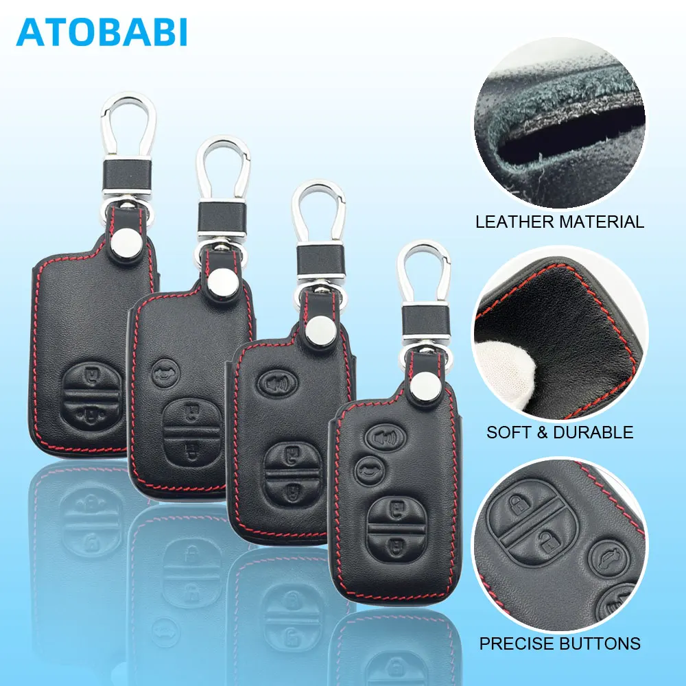 Leather Car Key Cover Accessories For Toyota 4Runner Land Cruiser Venza Camry Prius Smart Remote Fob Case Keychain Protector Bag