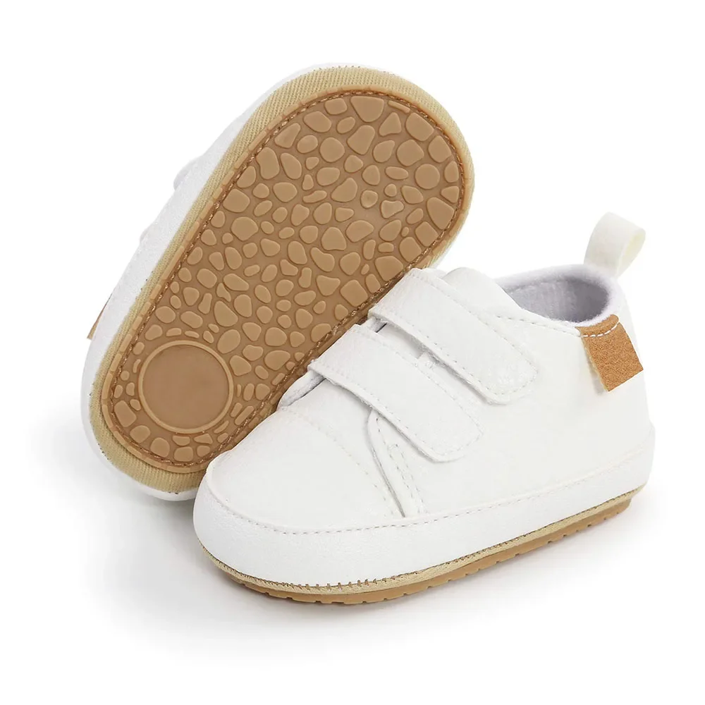 2024 Unisex Baby Boys Girls High-Top Ankle Sneakers Soft Rubber Sole Infant Crib Shoes Toddler First Walkers