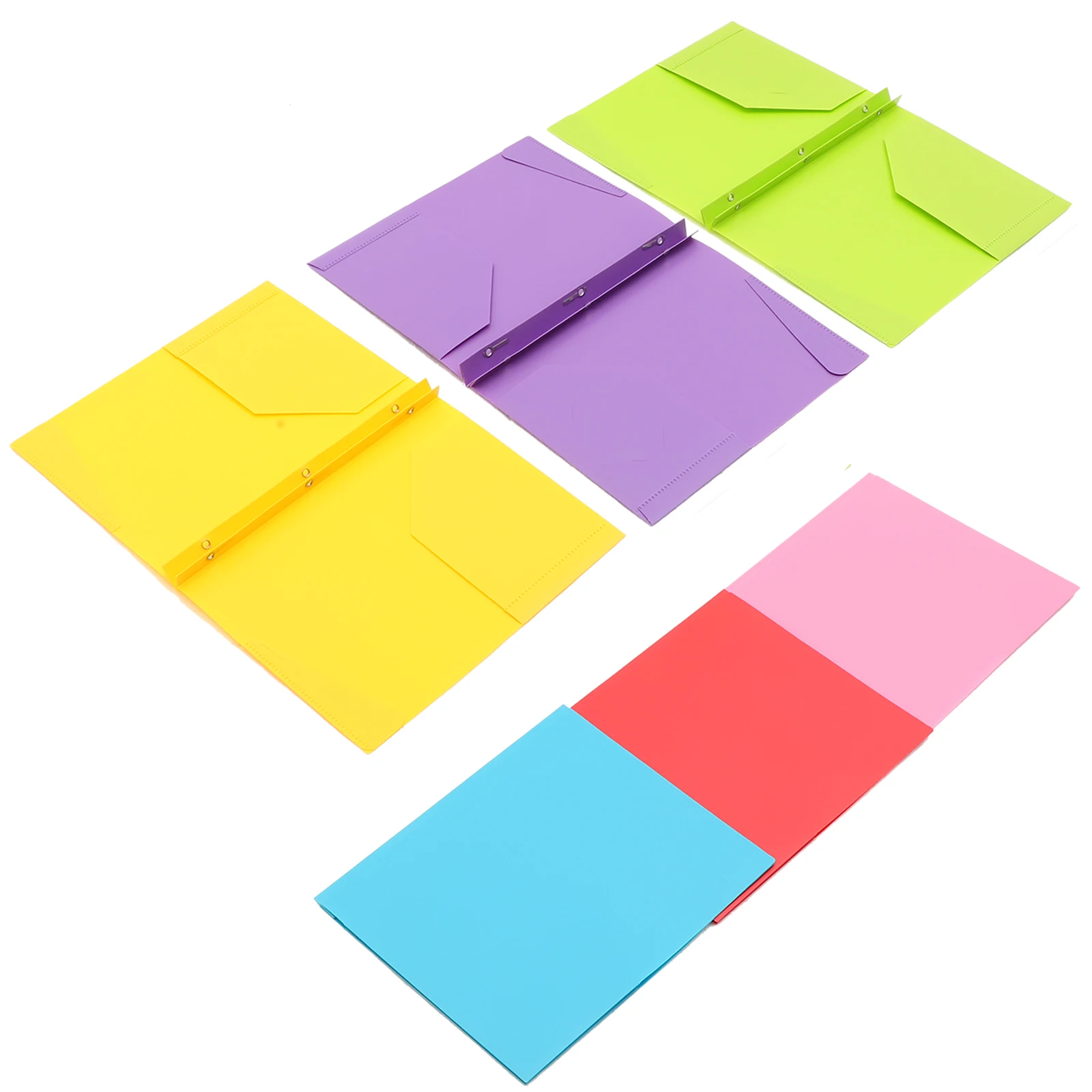 

6 Pcs Folder Paper Pocket Folders Office File Organizer Multi School Plastic Two Supplies for