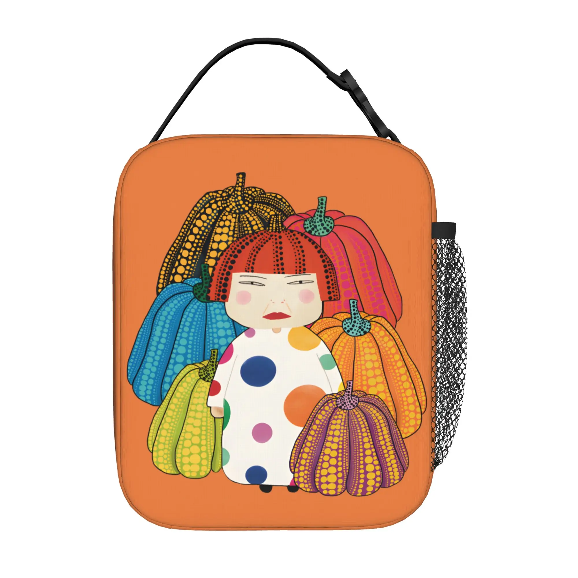 Y-Yayoi Kusama Colorful Pumpkins Thermal Insulated Lunch Bag for Picnic Portable Food Bag Container Thermal Cooler Lunch Boxes