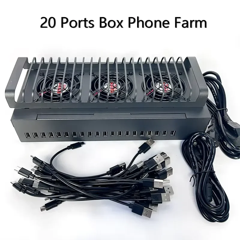 20 40 60 USB Ports Phone Box Farm USB Hub Android Control Box Batch Synchronization Control Unified Management Smartphones
