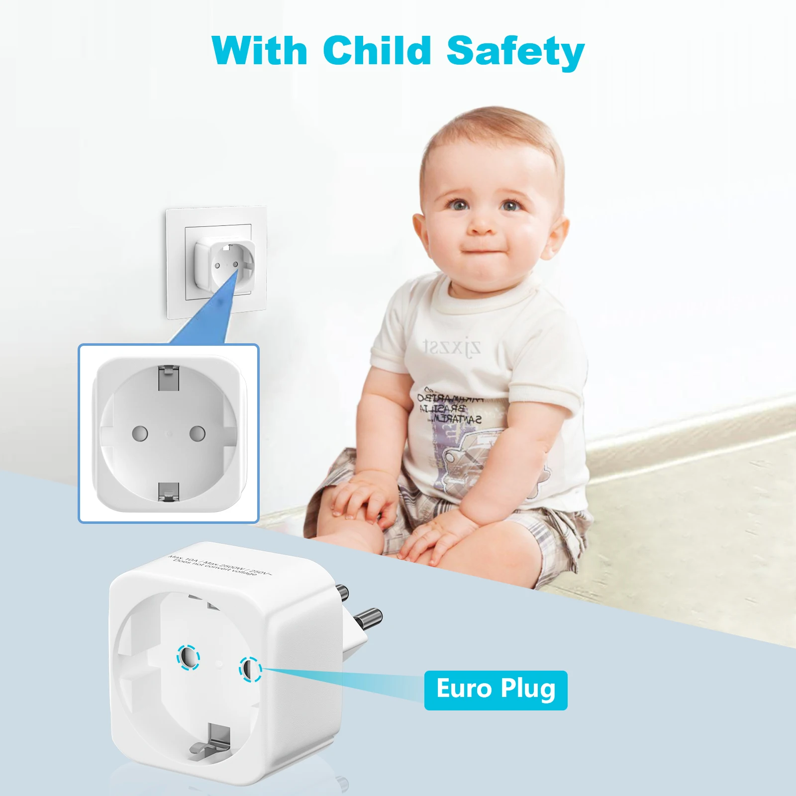 2/3/4pcs Switzerland Travel Adapter, EU to Swiss Plug Adapter AC Power Converters Electrical Socket Type J 250V 10A White
