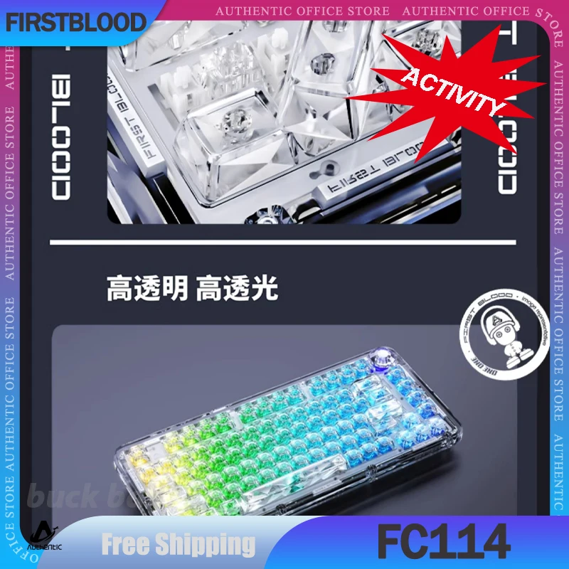 

Firstblood FC114 Mechanical Gamer Keyboard Transparent Keycap 114Keys PC Keycaps FCSA Customized Keycaps Accessories Gifts