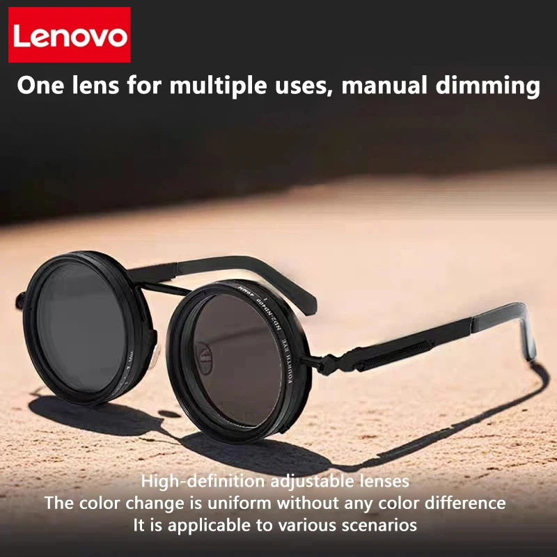 샤오미 메탈 라운드 펑크 ND9레벨 조절 가능한 디밍 선글라스 개성 여성 편광 UV400 패션 남성 야외 선글라스