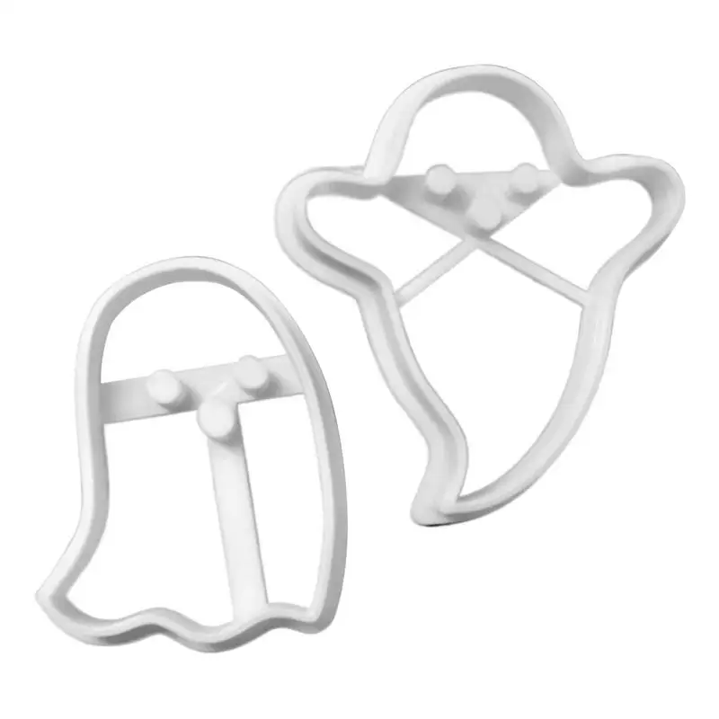 Ghost Cookie Cutter PP Halloween Scream Ghost Shape Fondant Cutter 2pcs Cute Spooky Designs Versatile Biscuit Cutter Cake Decor