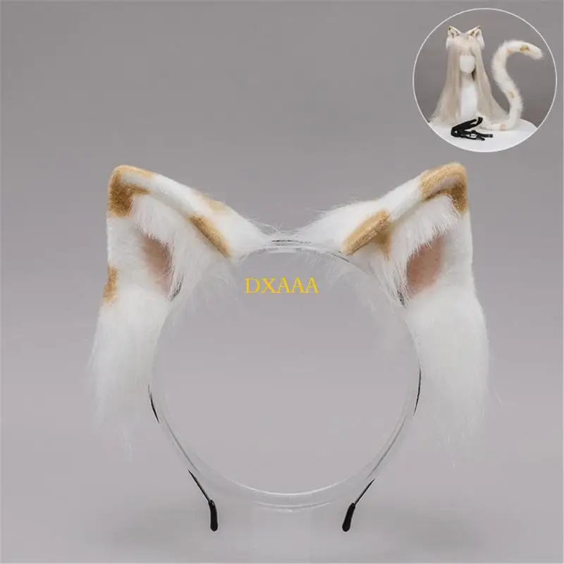 

DXAA Cartoon Cats Ears Hairband For Girls And Women Adjustable Animal Tail Ear Headwear for Festival Celebrations Parties