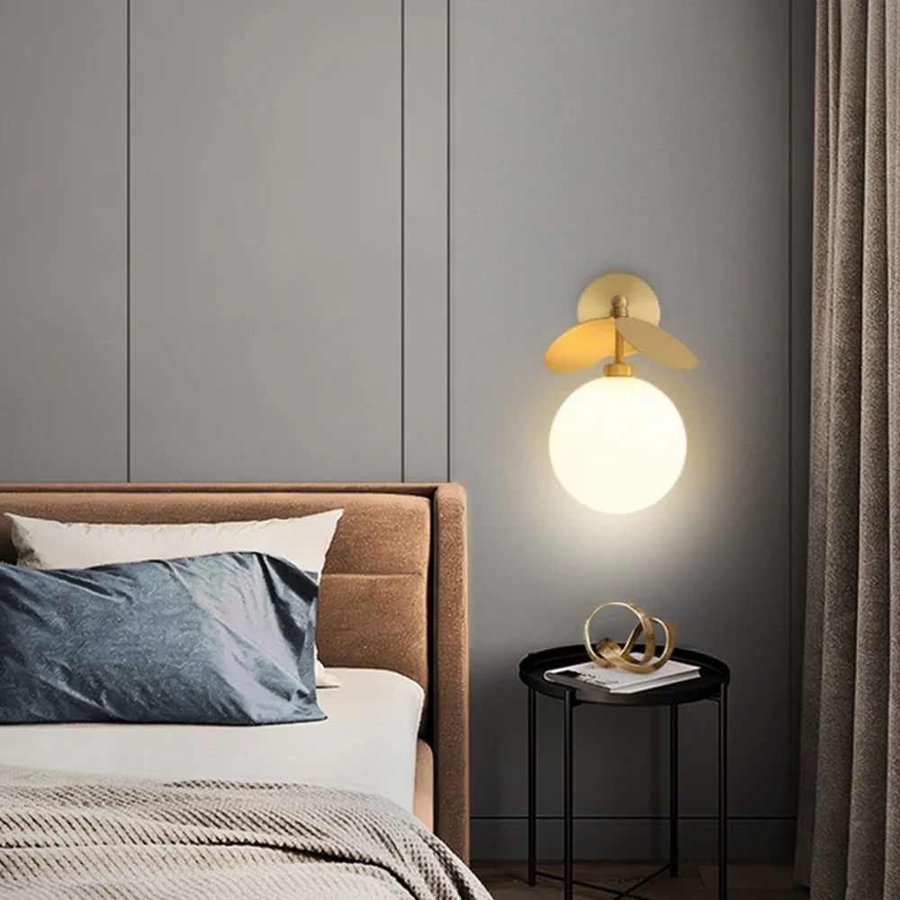 LED Wall Lamp Interior Lighting Fixture Home Decoration Living Room Bedside Glass Ball Modern Nordic Light Luxury Wall Sconce