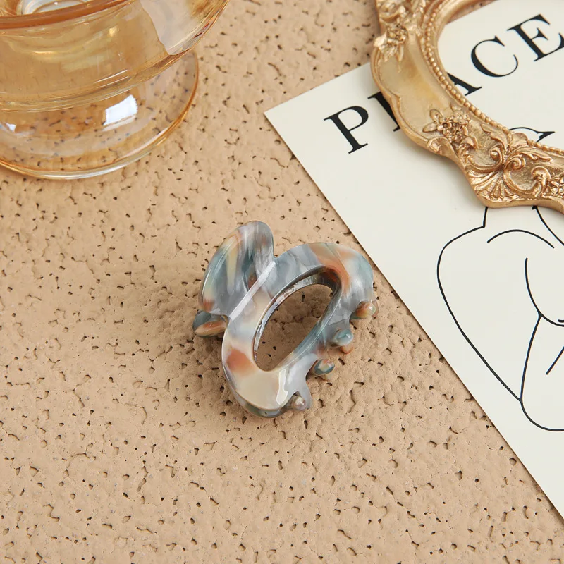Neue Damen-Haarklammer Klein 4,5cm Acetat-Haarspangen Elegante Bunte Ausgehöhlte Haarklammer Mädchen Haaraccessoires Haarspange – Detail 4